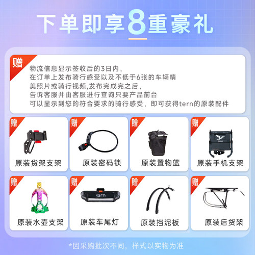 燕鸥ternVergeP10自行车折叠自行车成人超轻便携可放后备箱折叠车 - 图0