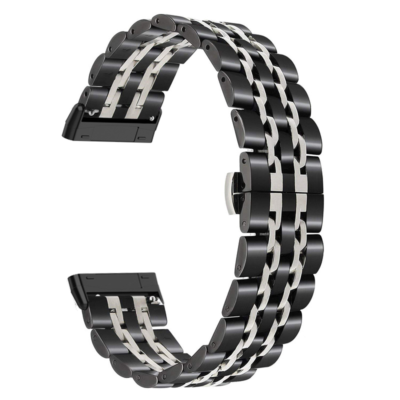 适用Fitbit versa/versa2/versa3/4/sense不锈钢金属表带七珠钢带 - 图2