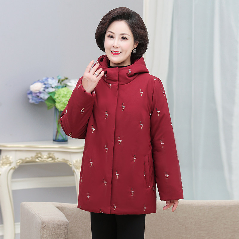 中老年大码女装羽绒棉衣服老人200 艾莉姿格中老年女装