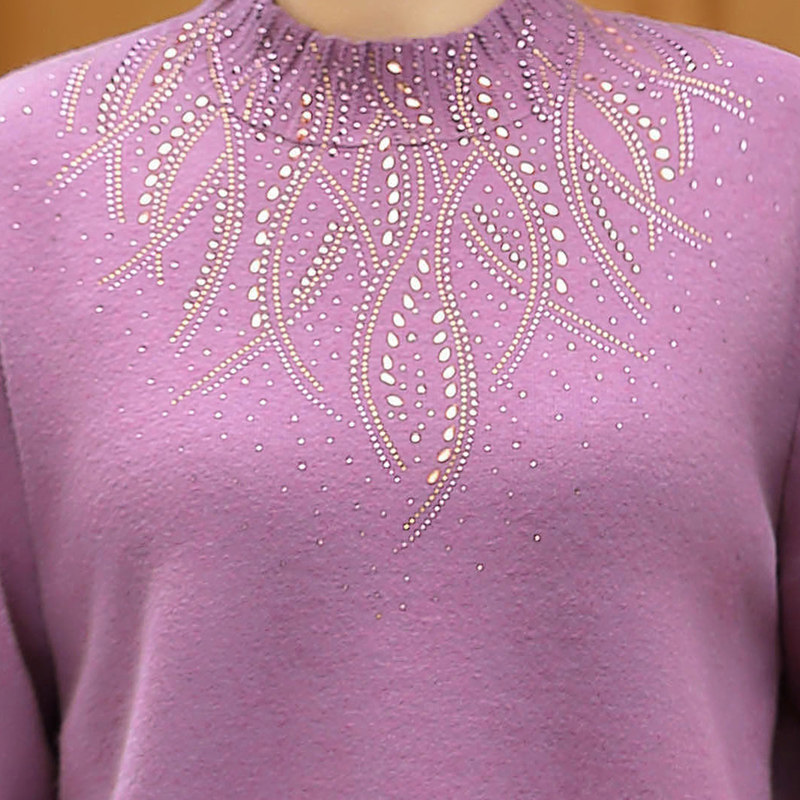 冬中老年大码女装高贵保暖加绒毛衣 艾莉姿格中老年女装