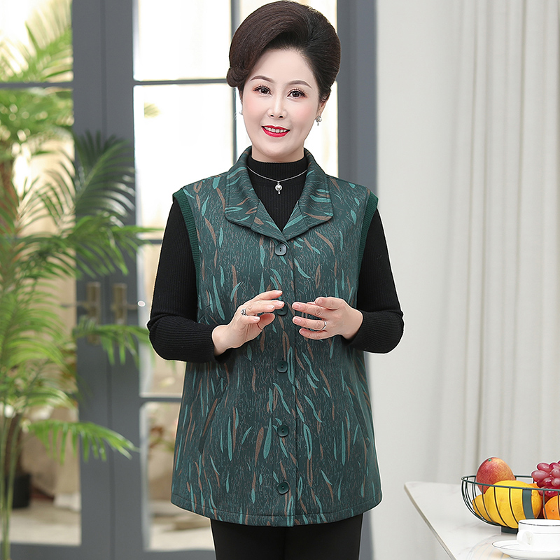 春秋马夹马甲加大码加肥中老年胖妈妈开衫200斤外套外穿坎肩背心 - 图0