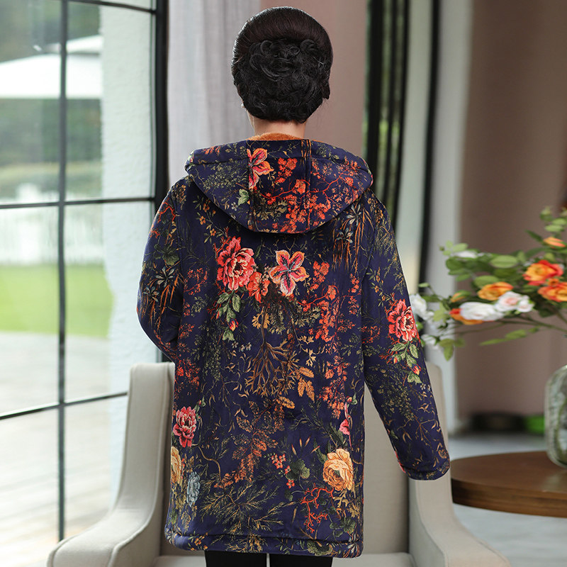 老太太棉衣服200斤胖妈妈 艾莉姿格中老年女装