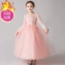 Trẻ em công chúa váy dài tay cộng với nhung cô gái trang phục piano nhỏ chủ nhà buổi tối váy hoa sinh nhật cô gái pettiskirt - Váy trẻ em