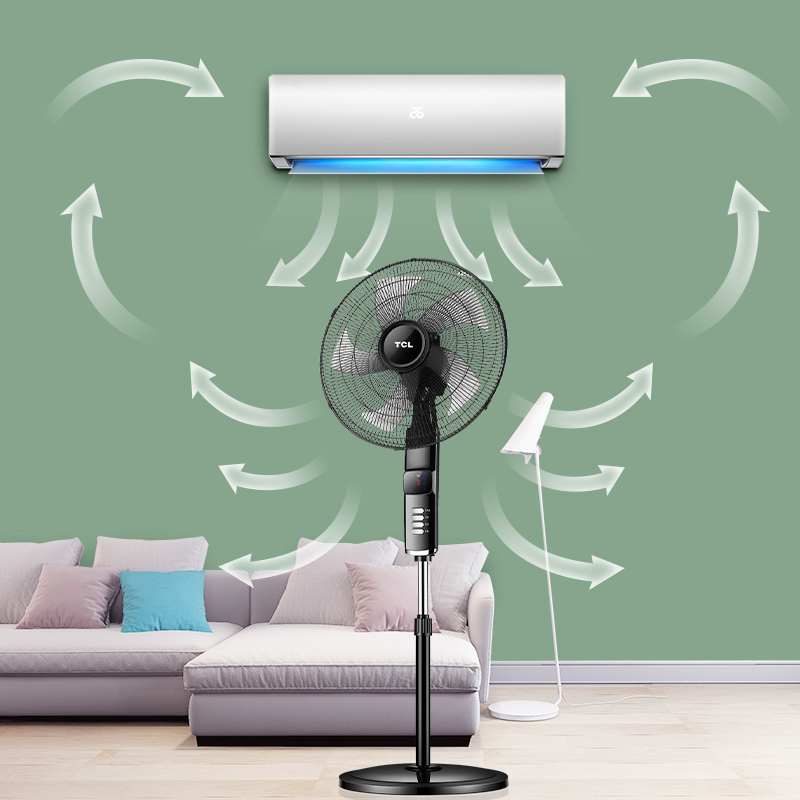 tcl小麦专卖店TCL电风扇落地扇大风力家用18寸台立式定时摇头宿舍工业强力电扇3