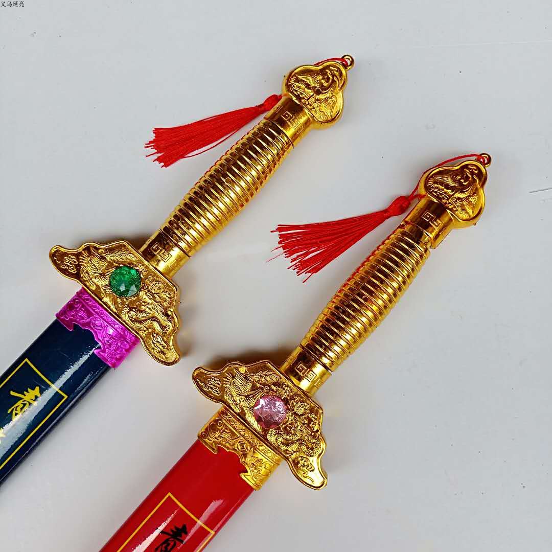 包邮儿童玩具新款青龙剑电镀宝剑竹木刀剑量大可议
