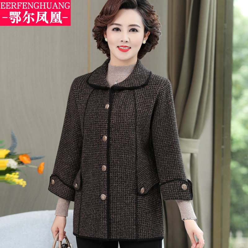 中年春秋短款外套40岁50春装上衣 鄂尔凤凰中老年女装