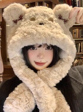 冬季军迷雷锋帽可爱帽子女加绒加厚卡通毛绒帽保暖显脸防风雪地帽