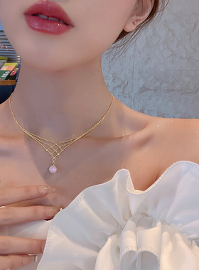 人鱼珍珠项链女轻奢小众高级设计感