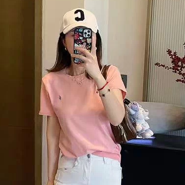 POLO短袖针织衫内搭保罗短袖t恤打底衫圆领中袖薄毛衣宽松上衣S
