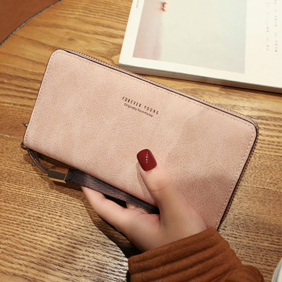 Women's long retro Harajuku frosted coin purse