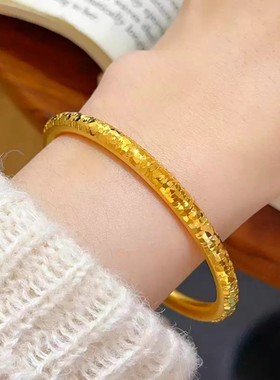 金包银圆条碎冰冰手镯实心爆闪