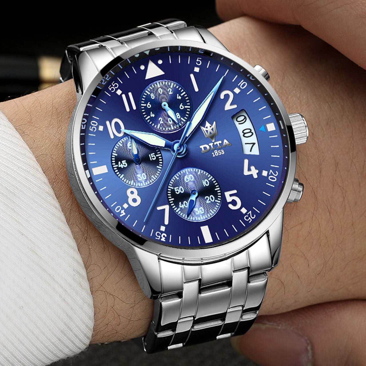 迪塔全自动机械男学生防水男士男表 迪塔卡炫国产腕表