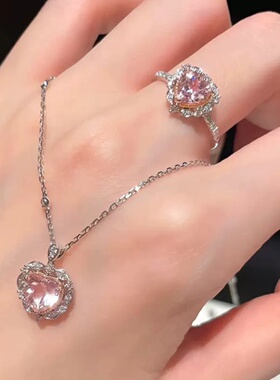 儿童爱心粉钻戒指女童公主指环女