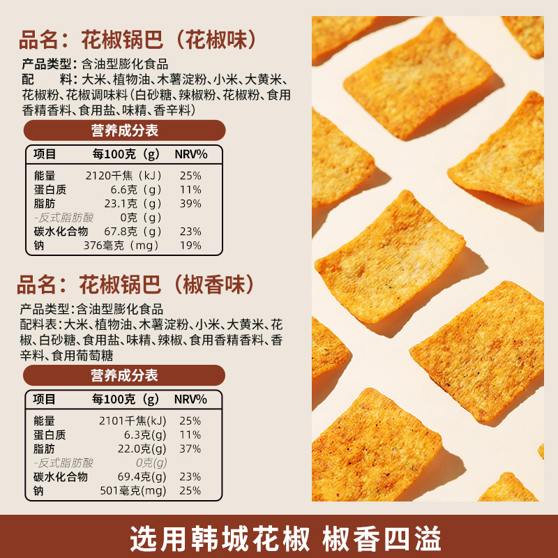 阿甘花椒锅巴40克休闲零食麻辣办公室宿舍解馋充饥小吃一整箱-第1张图片-提都小院