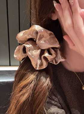 秋日美拉德满天星烫钻大肠发圈女韩系温柔显白气质马尾丸子头发绳