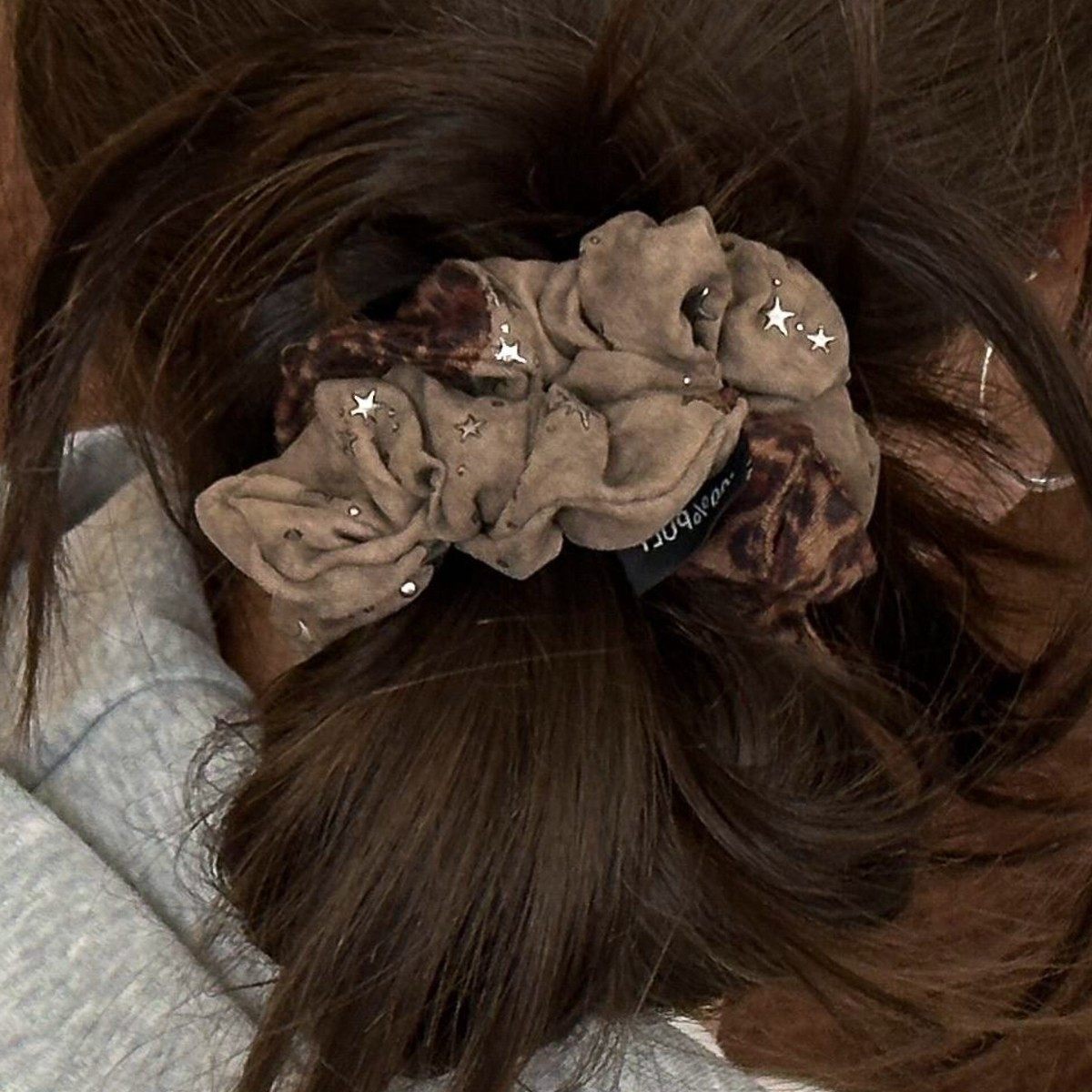 AB面Y2k星星细闪棕色豹纹发圈女复古高级感弹力发绳发饰头饰,淘宝优惠券,粉丝福利购,淘宝优惠卷