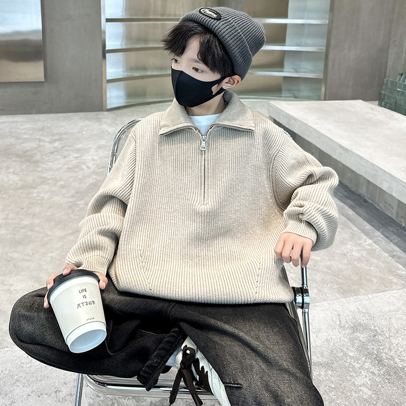 男童高领毛衣秋冬款2025新款大儿童装冬季加厚打底针织衫男孩冬装,淘宝优惠券,粉丝福利购,淘宝优惠卷