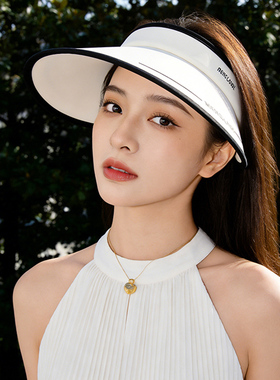 夏季女款空顶防晒帽显脸小可折叠