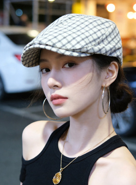 女夏薄款透气显脸小大头围贝雷帽