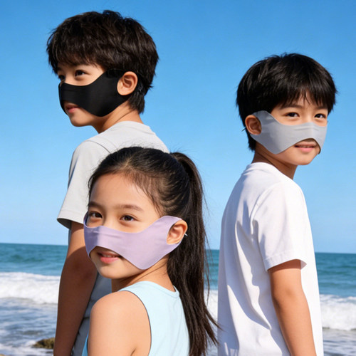 儿童蝴蝶防晒面罩夏季露口鼻防紫外线遮阳口罩户外冰丝凉感护眼角 - 图3