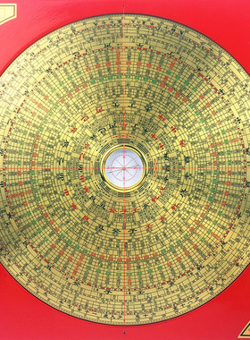 高精度通胜纯铜摆件中式书房罗盘