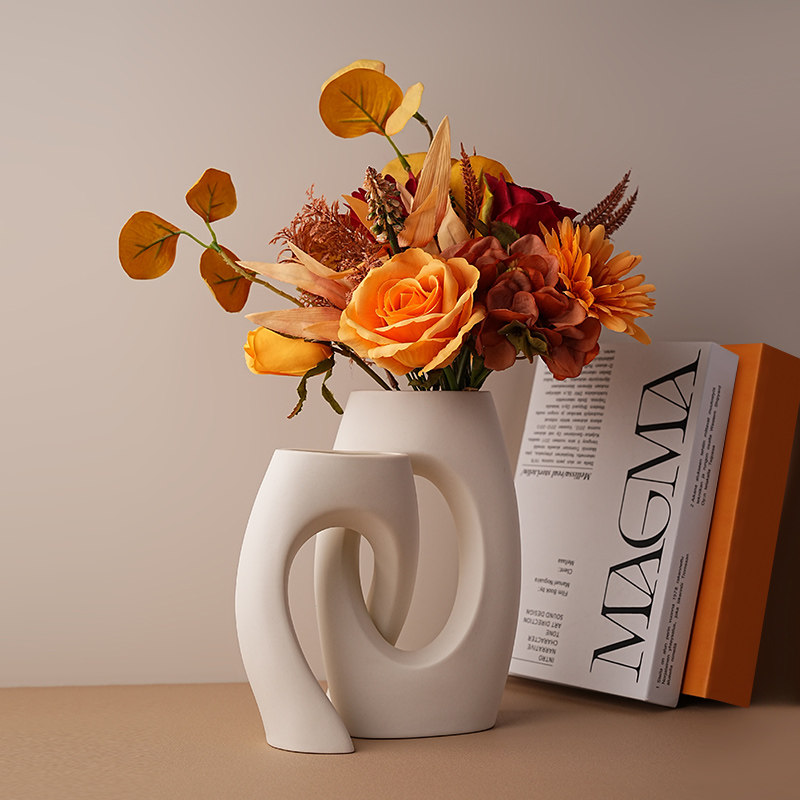 创意侘寂风陶瓷花瓶摆件客厅插花民宿服装店高级感艺术家居装饰品,淘宝优惠券,粉丝福利购,淘宝优惠卷