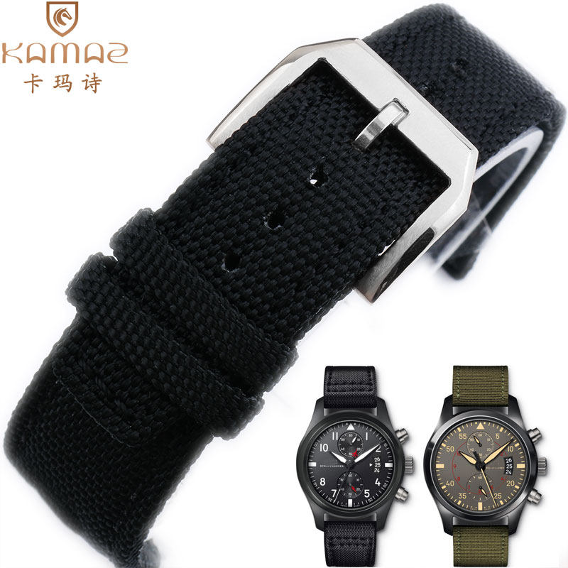 卡玛诗尼龙帆布代用万国真皮手表带 kamaz配件
