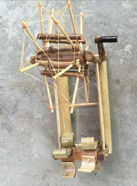 厂家 纯手工制品，竹编竹制品  古风纺线车摆件