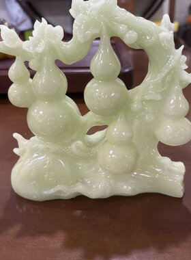 招财玉石葫芦摆件五福临门客厅玄关办公室酒柜乔迁装饰品礼品开业