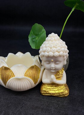 象牙果菩提果宝宝佛莲花底座办公室摆件茶宠工艺品汽车载摆件代发