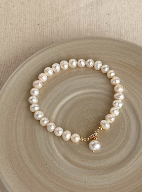 天然淡水珍珠手链真珍珠巴洛克