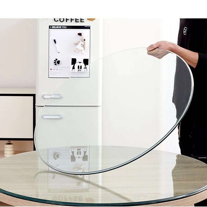 汽车级圆形钢化玻璃桌面酒店圆玻璃片大圆桌茶几圆转盘耐高温防爆 - 图1