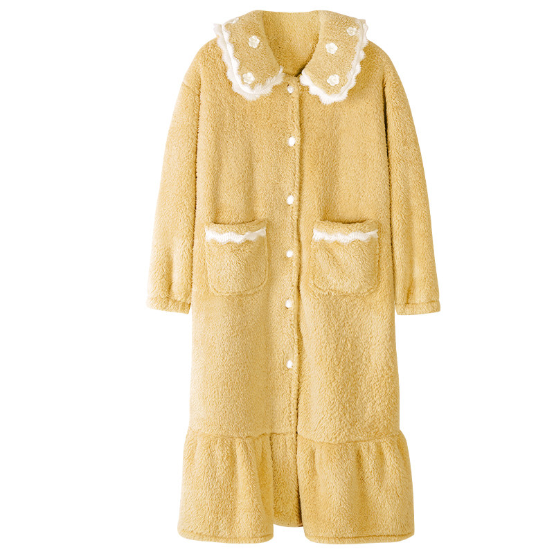 猫人睡袍女士睡衣冬季珊瑚绒加厚加绒浴袍秋冬法兰绒浴衣冬款,淘宝优惠券,粉丝福利购,淘宝优惠卷