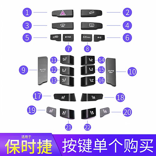 适用保时捷卡宴macan帕拉梅拉 中控空调风量开关按钮座椅通风按键 - 图0