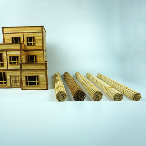 艺术建筑模型材料Diy手工圆竹签碳化方竹签小房竹棍木棍60cm竹条 - 图0
