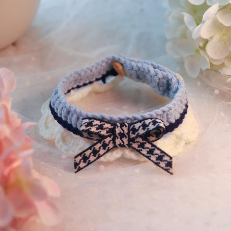 手工可爱毛线钩织编织宠物猫狗兔围脖冬季保暖花朵项圈,淘宝优惠券,粉丝福利购,淘宝优惠卷