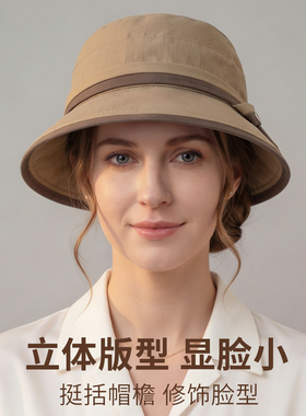 夏季薄款透气防晒遮阳渔夫帽女