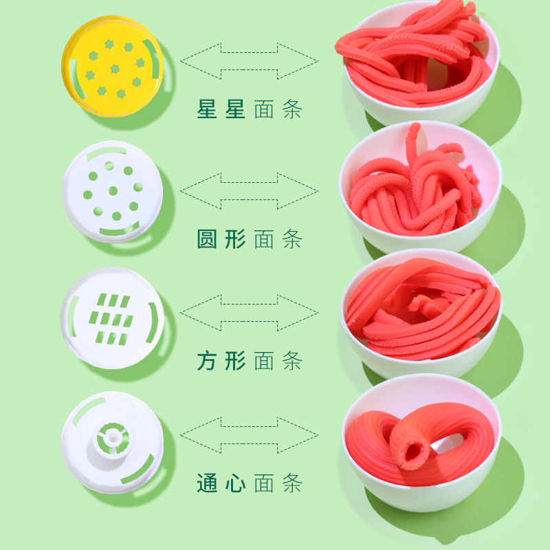 deli得力添耀专卖店得力儿童玩具彩泥面条机套装橡皮泥无毒彩泥手工泥模具工具套装1
