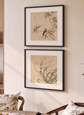 宋代美学山水图餐厅挂画新中式餐桌旁装饰画禅意客厅书房组合壁画