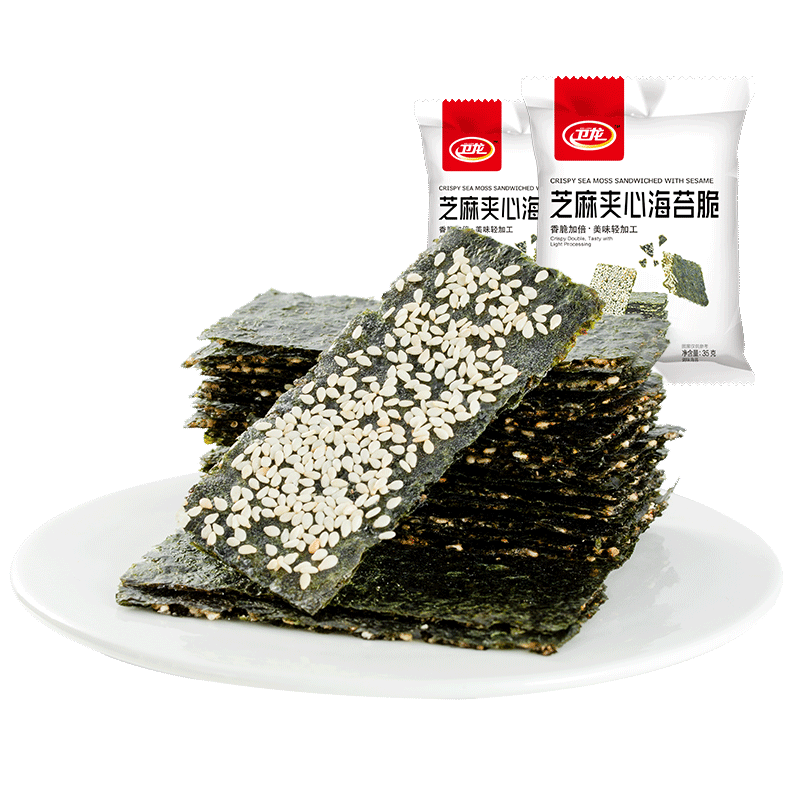 【卫龙旗舰店_芝麻海苔夹心脆】海苔 卫龙食品海苔系列