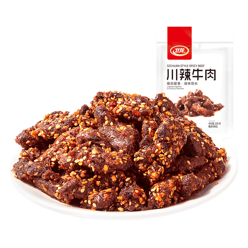 满减【卫龙旗舰店】川辣牛肉100g小包 卫龙食品牛肉类