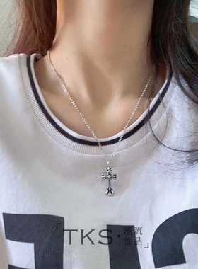 mini双层十字架情侣复古百搭吊坠