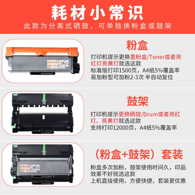 联想m7655dhf墨粉m7455dnf打印机碳粉lj2405 LT2451M7400PRO硒鼓 - 图0