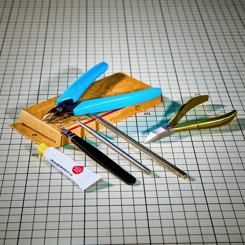 工具套装DIY金属拼图拼装模型毕需用剪钳尖嘴钳镊子弯折棒-图1