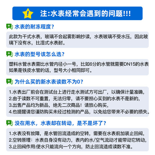 国标干式水表不起雾防冻爆防长苔水表4分6分出租房屋家用dn1520