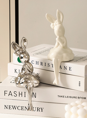 长耳兔子酒柜高级摆件