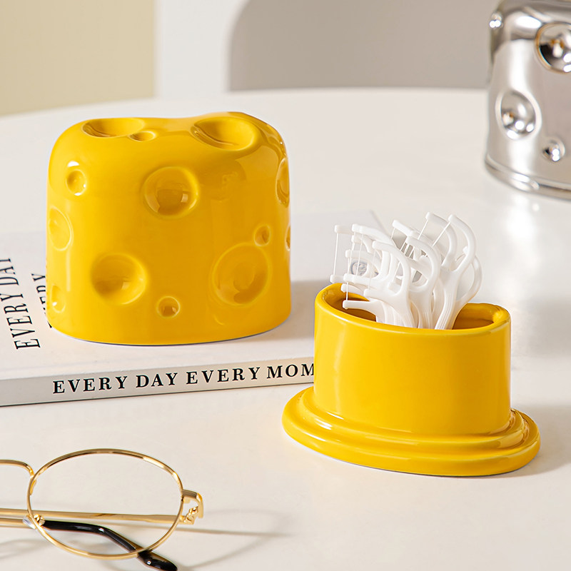 轻奢高颜值奶酪牙签盒家用创意高档牙签筒棉签收纳盒牙线盒牙签罐,淘宝优惠券,粉丝福利购,淘宝优惠卷