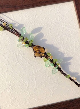 SUIYI 原创设计 森系macrame 手工编织手链 春夏清新显白水晶手绳