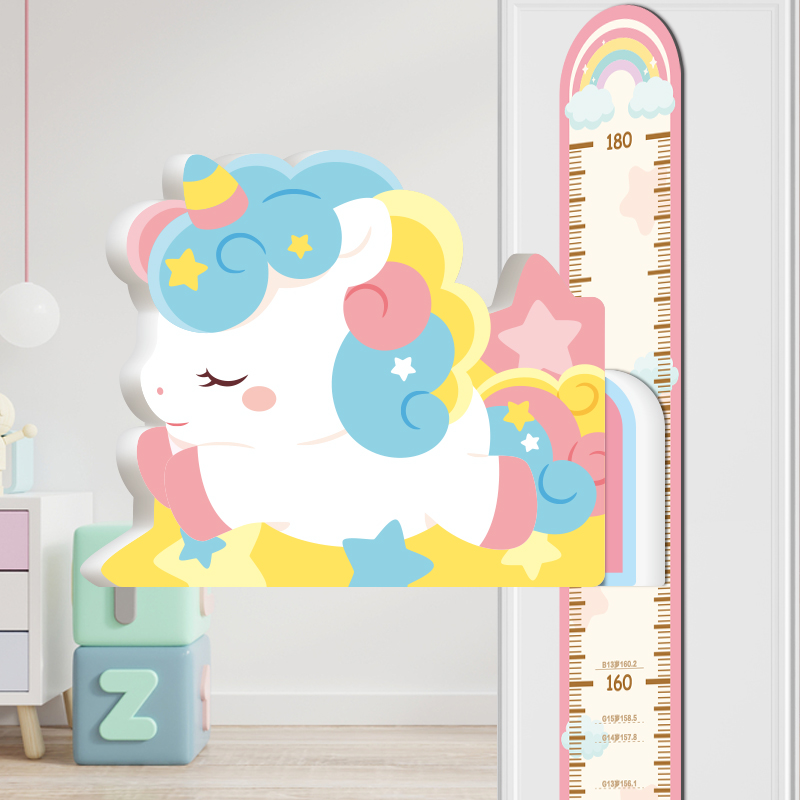 宝宝身高贴量身高尺墙纸儿童小孩测量仪神器升高卡通墙贴纸不伤墙 - 图1
