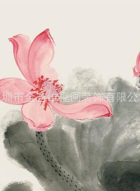 厂家字画复制装裱艺术微喷仿真P名家字画-张大千-荷花图